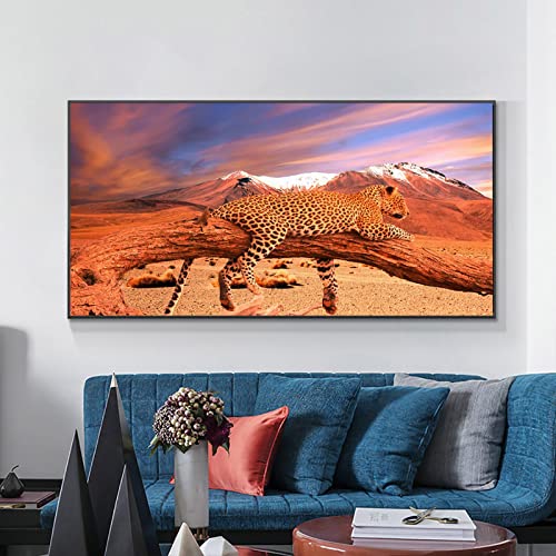 Affiches d'animaux mur art photos KEBIA leopard decoration murale salon peinture geante 80x160cm