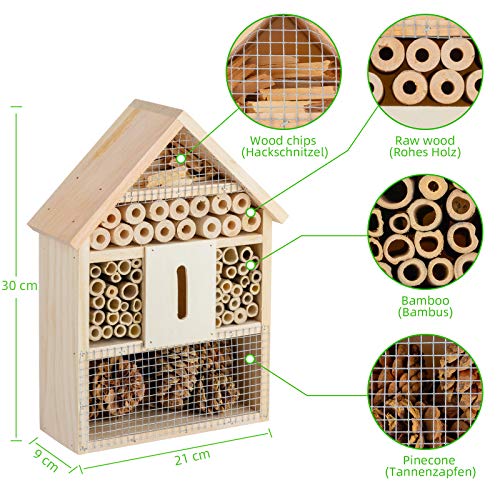 Möge | Insektenhotel aus Naturholz | Aufhängbares Insektenhaus für Bienen, Marienkäfer, Florfliegen & Schmetterlinge… – Bild 3
