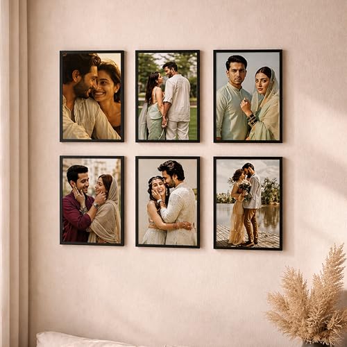 Image of Art Street Premium Photo Frame for living room, Classic Aesthetic Design Photo Frames for Photograph, Art Work, Kids Room Set of 6 (8x12 Inch, Black)