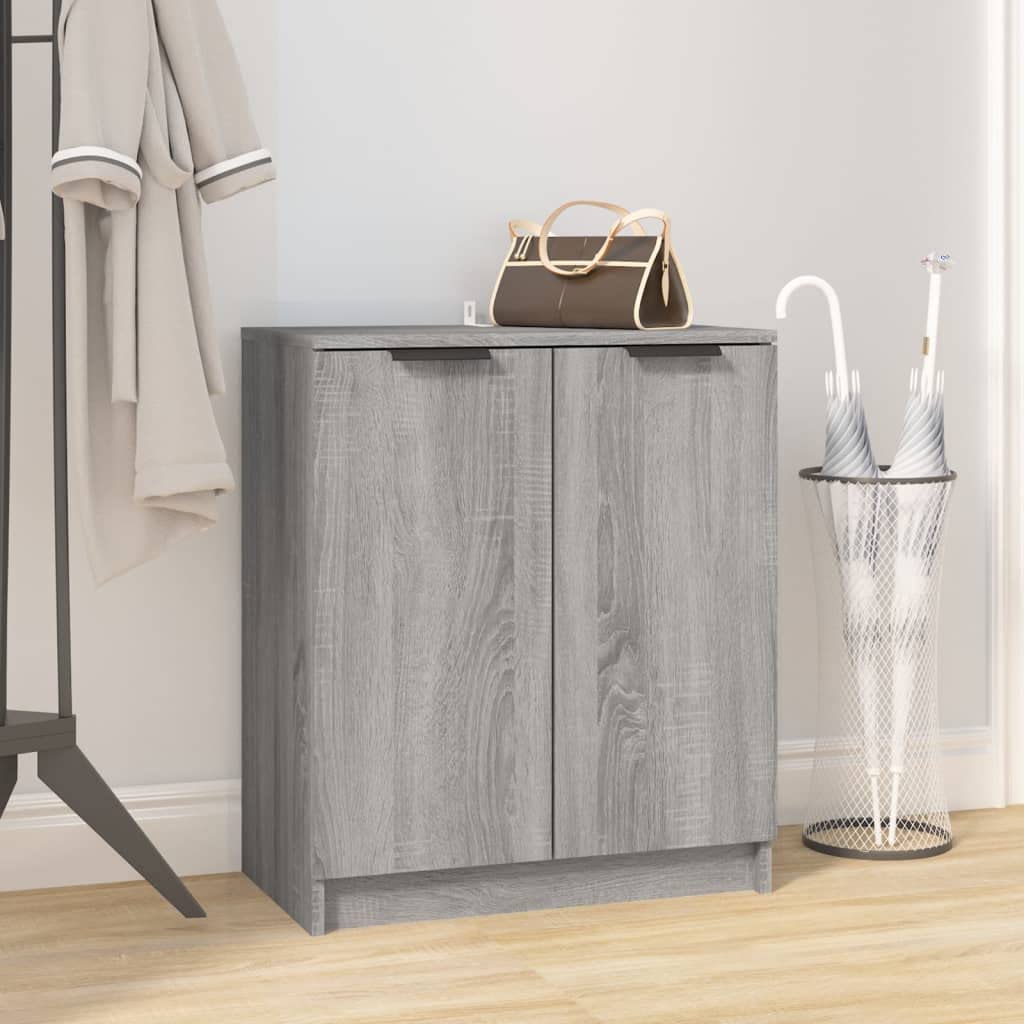 vidaXL Shoe Cabinet in Grey Sonoma - Durable Engineered Wood Shoe Rack with Ample Storage Space and Sleek Surface