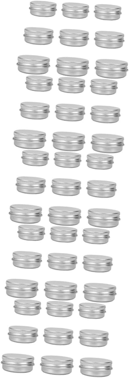 DOITOOL 45pcs Aluminum Makeup Cream Containers Leak Cosmetic Storage Tins for Craft Supplies Candles and Travel Use