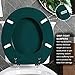 Dark Green Round Toilet Seat Natural Wood Toilet Seat with Zinc Alloy Hinges, Easy to Install also Easy to Clean, Scratch Resistant Toilet Seat by Angol Shiold (Round, Dark Green)