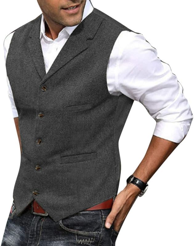 ENENEN Vintage Anzugweste Herren - Slim Fit Steampunk Design