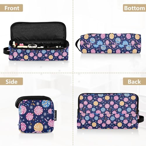 Bolsa de viaje para herramientas de cabello con diseño de mármol de Navidad y Año Nuevo, resistente al calor, para planchas, rizadores y accesorios de cuidado capilar, organizador portátil miniatura 5