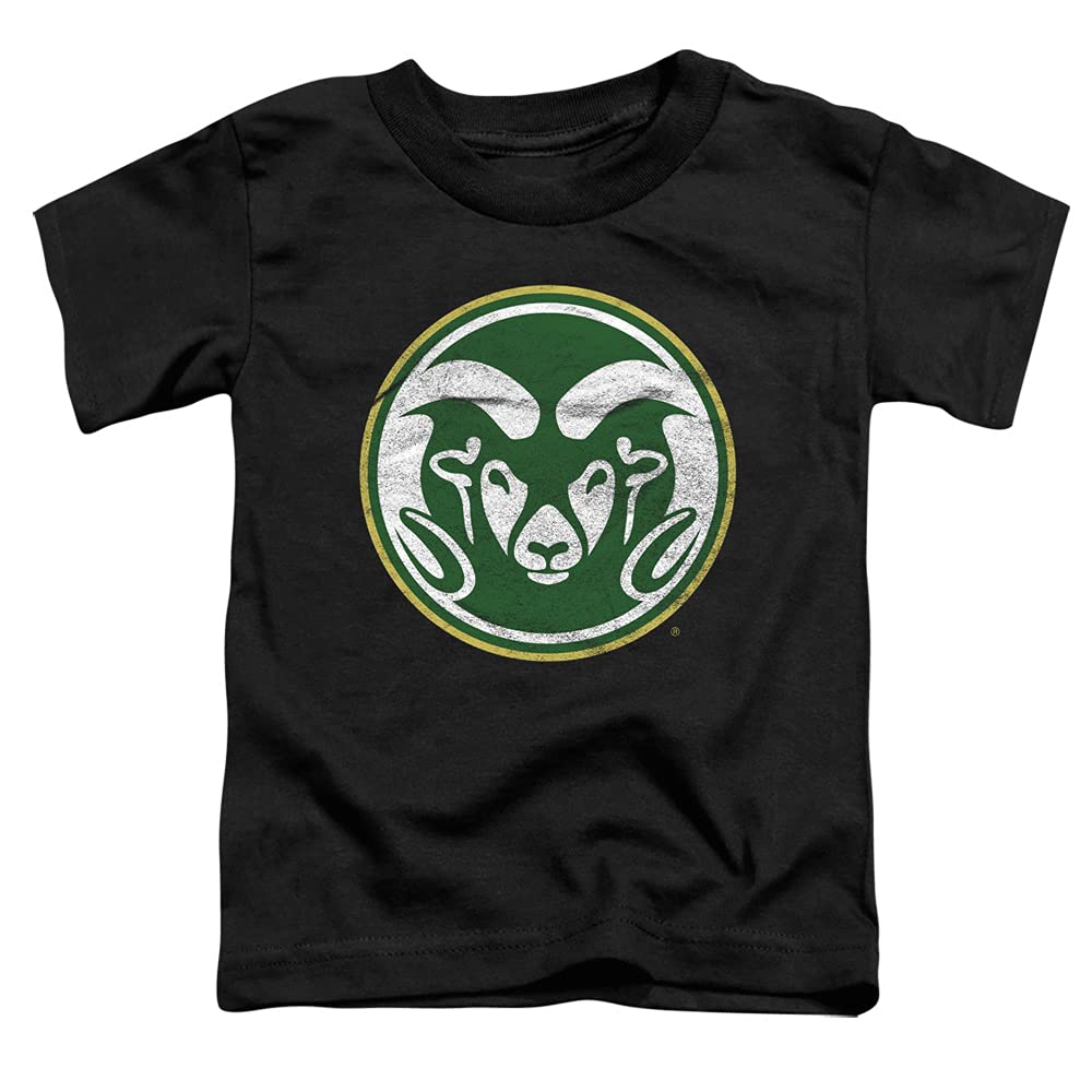 Colorado State University Official Distressed Primary Logo Unisex Toddler T Shirt,Black, 4