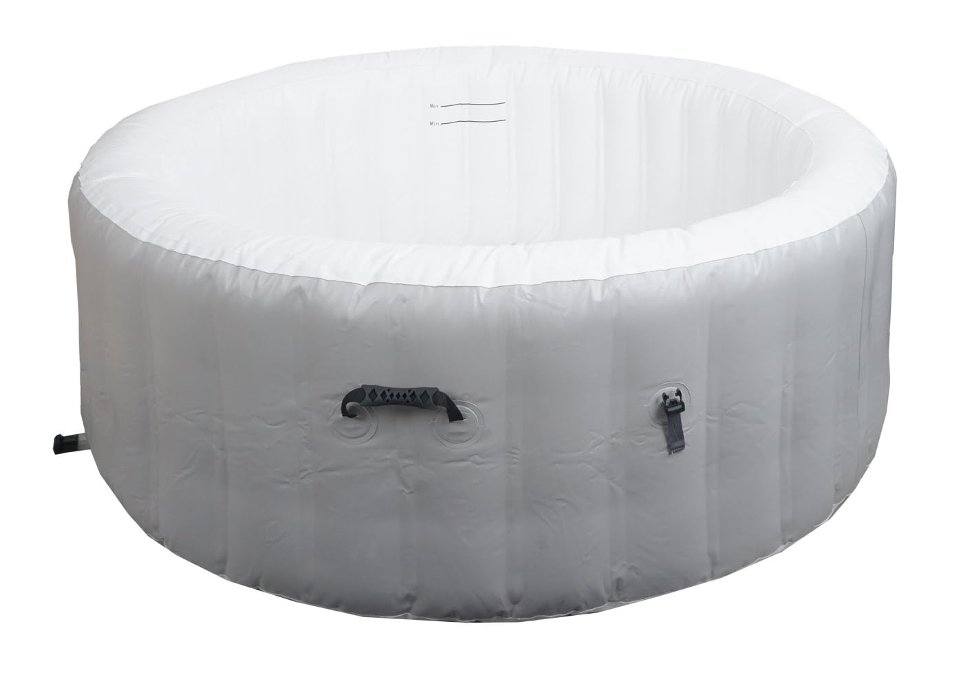 Mendler Whirlpool HWC-N97, 4 Personen, In-/Outdoor heizbar aufblasbar Pumpe PVC laminiert, rund Ø 180cm - grau-weiß