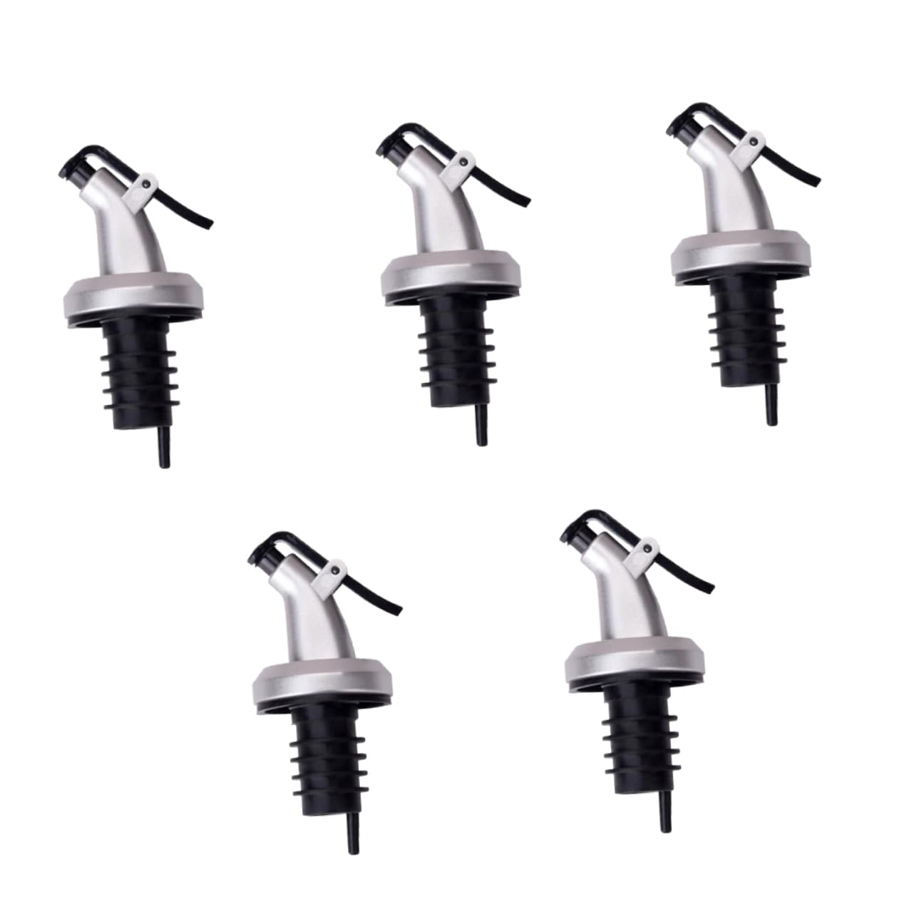 PRETYZOOM 5Pcs Oil Pourer Spout Leakproof Nozzle for Wine Sauce and Vinegar Bottles for Kitchen Use Restaurants and Bars Easy to Clean and Practical