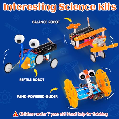 Image of STEM Robotics Kit Set Science Experiments Project Activities for Kids 6-8 8-12 Engineering Building Electronic Motor Robot Craft for 6 7 8 9 10 12 Year Old Boy Girl Toys Birthday