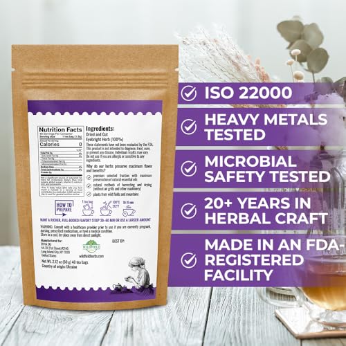 Image of 40 Bags Dried Eyebright Herb Tea Eyesight (Euphrasia) Eyebright Dried Herbal Tea - 40 Count 1.5 g Bags