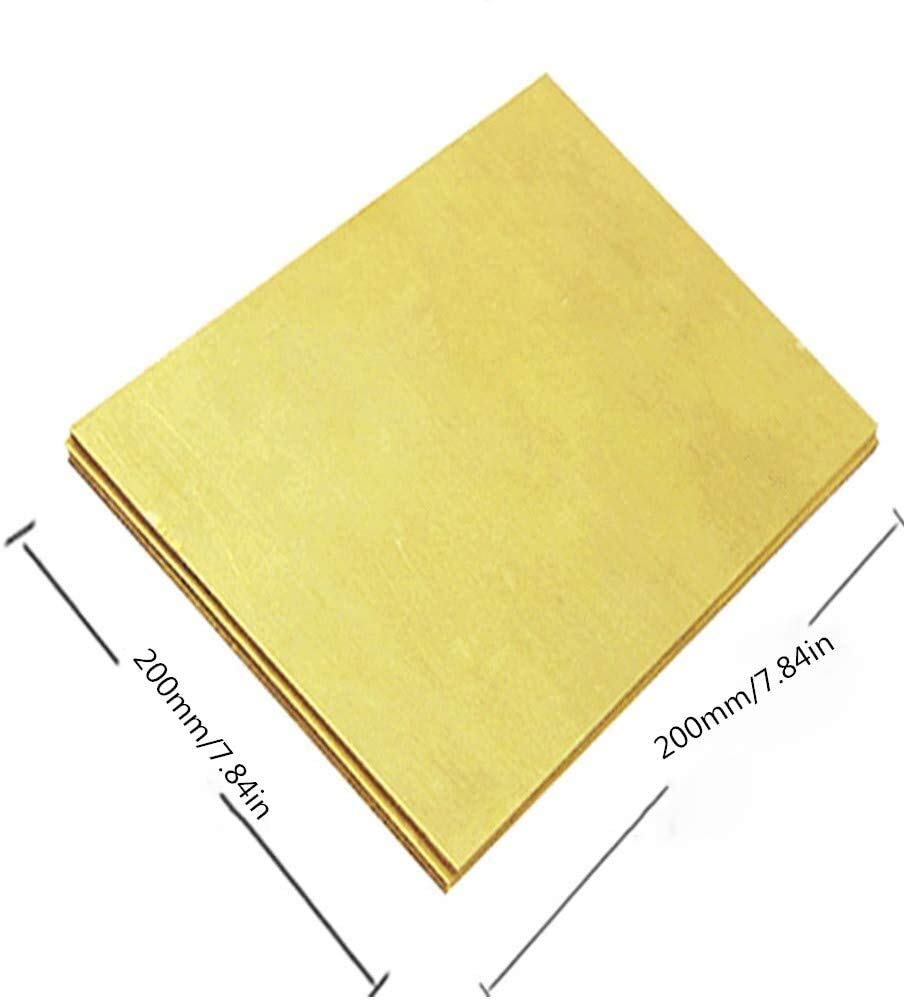 Plaque En Laiton En Cuivre Matière de Tôle Pour Le Bricolage À La Main/1.5 * 200 * 200Mm
