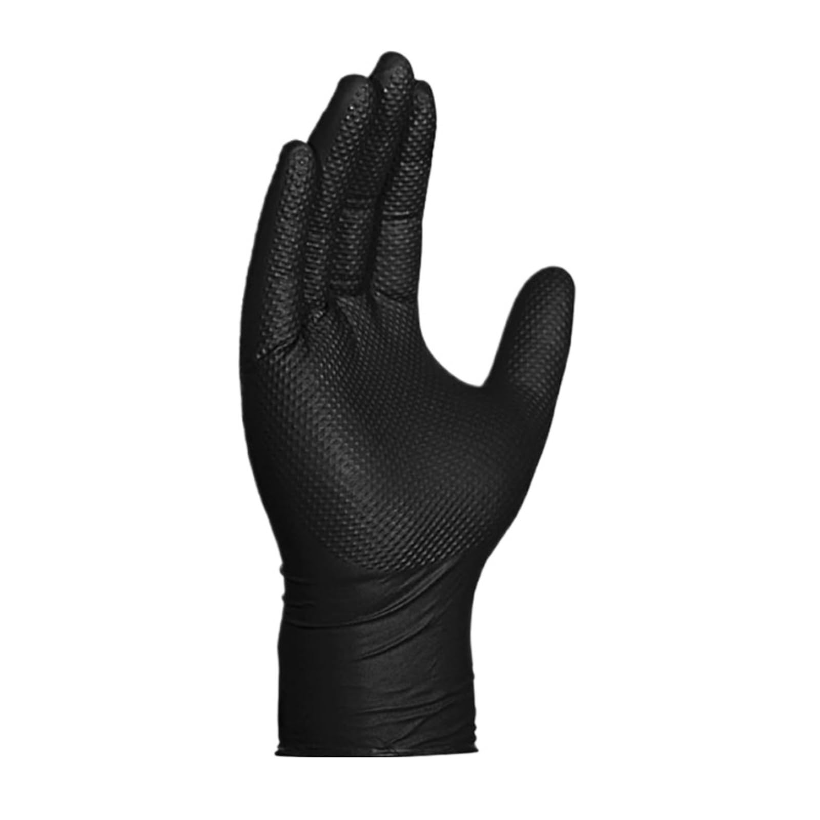 Guantes de nitrilo Negros, 8 mil industriales, con Agarre Texturizado, for Seguridad y Trabajo mecánicos(Black 100PCS,XL)