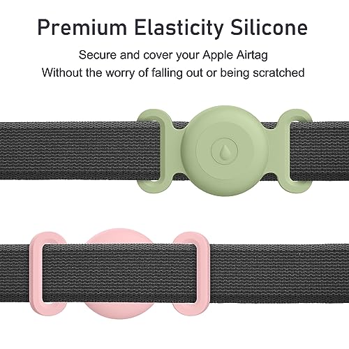 Airtag-Dog-Collar-Holder-for-Apple-Airtag-Dog-Tracker-2-Pack-GPS-Tracking-Accessories-Anti-Lost-Silicone-Air-Tag-Holder-Case-for-Pet-Cat-Dog-Collars-PinkMatcha-Small