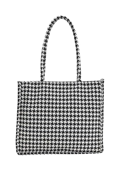 Boho Girl Spacious Tote Bag with Zipper Closure | Houndstooth Tote Bag for Women | Handbags for Travel |Dual Handle | Handbag for Office | Women Tote Bag | Ladies Purse Handbag | Hand Bags for women (B0D9YQ1FXW) Amazon Price History, Amazon Price Tracker