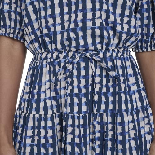 Image of Calvin Klein Puff Sleeve Commuter Tiered Maxi