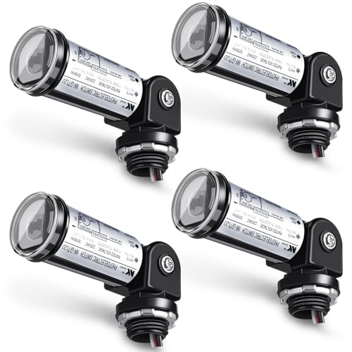 Riakrum 4-Pack Dusk to Dawn/Day Night Sensor Photoelectric Switch 120v Waterproof Photocell Sensor...