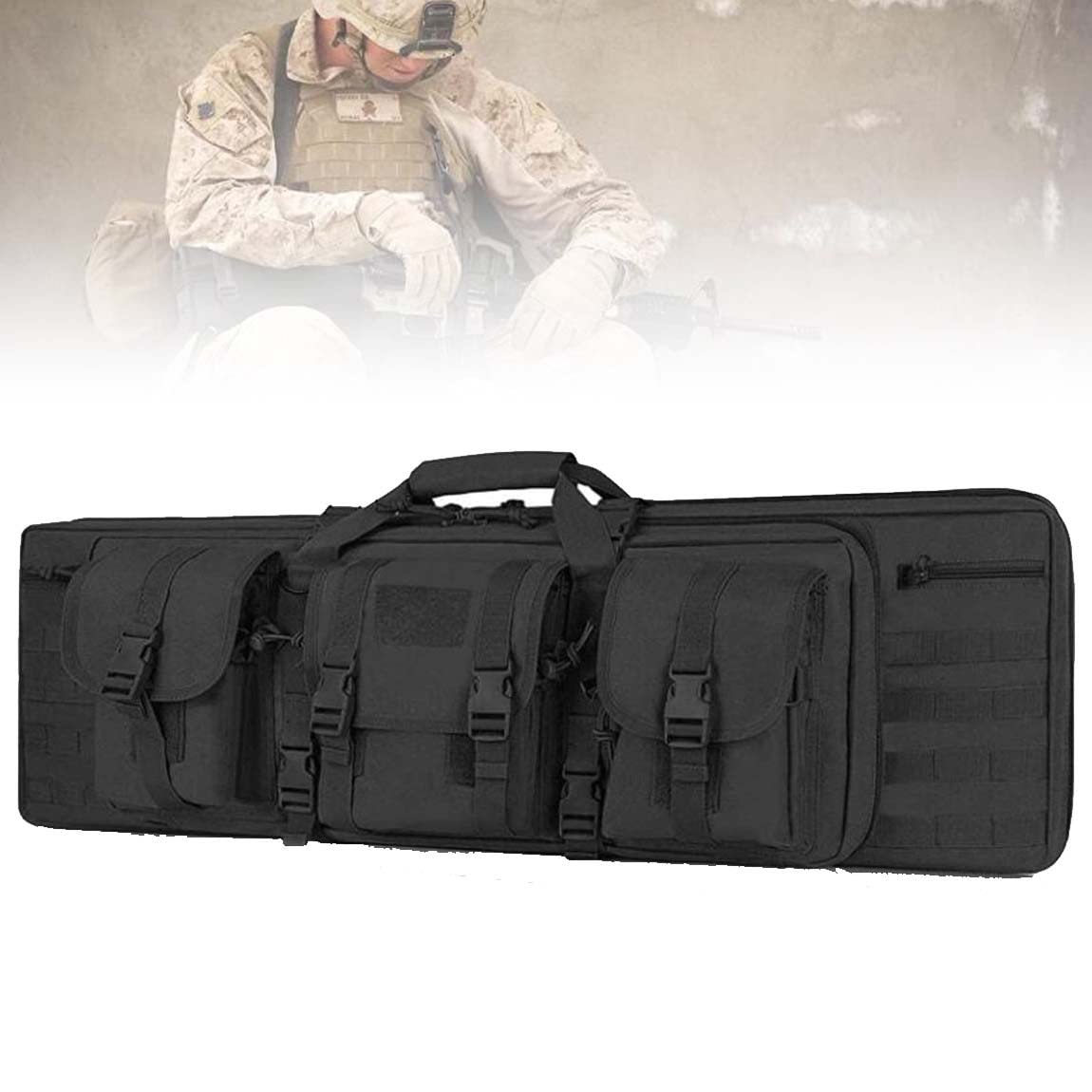 Rifle Case Tactical Gun Bag, Bolsa de Pesca Mochila Pistola Escopeta Airsoft Case Almacenamiento con correa para el hombro, para cazar, pescar, disparar deportes