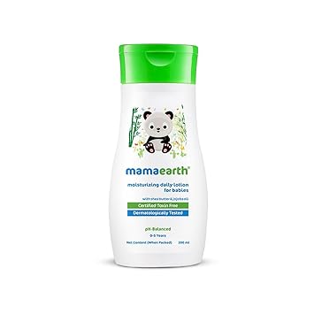 Mamaearth Moisturizing Daily Lotion For Babies - 200ml | Infused with Cocoa Butter, Shea Butter & Jojoba Oil | Helps to Relieve Dryness & Provides Deep Skin Nourishment - image, photos