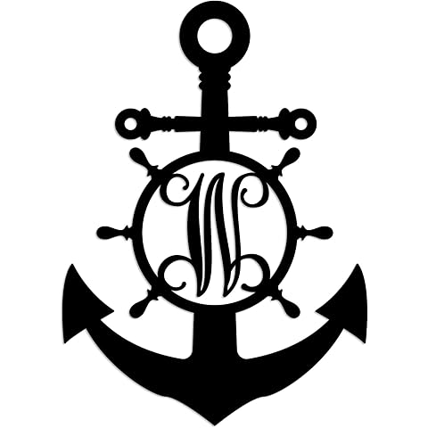 Personalized Anchor Metal Signs,Custom Anchors Initial Sign, Home Office Decoration...