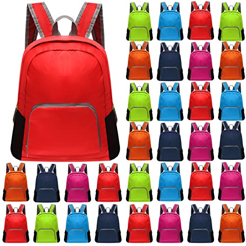 48 Pcs Back Packs in Bulk for Kids Classic Bookbags 17 Inch Colorful Basic Back Packs School Supply Kits for Boys Girls (Bright Colors)