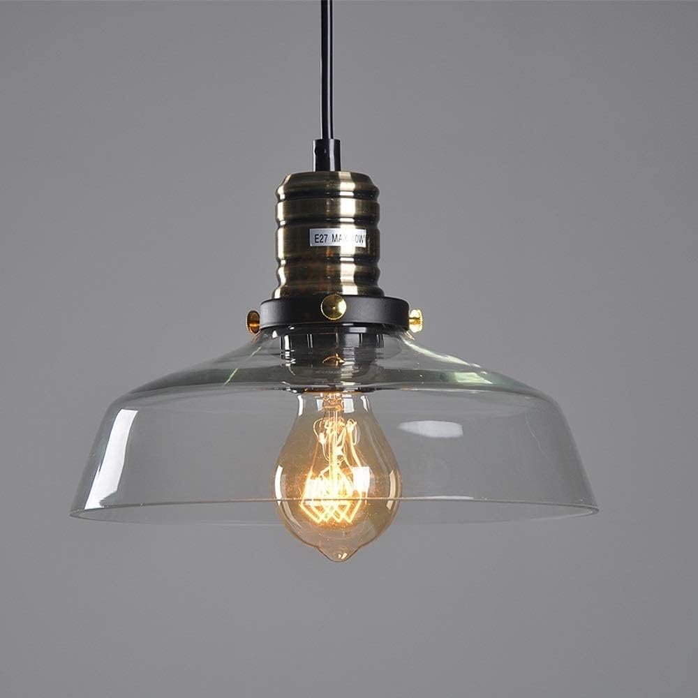 KXEcoLife Pendant Lamp Modern LED Vintage Iron Chandelier Glass Lampshade Metal Light Holder Ceiling Lighting Fixture Bar Club Decoration Lights