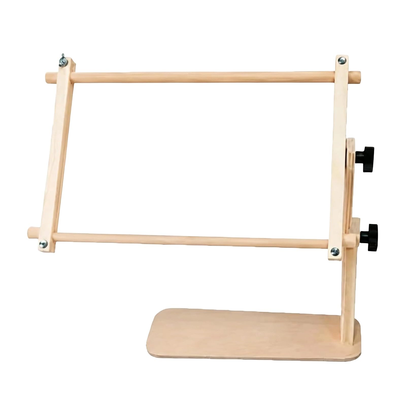 LWHZOFR Desktop Embroidery Stand Wooden Adjustable Needlework Holder, Tabletop Frame with Locking Knobs for Sewing At Home, 46X23CM Wooden Embroidery Stand for Table Desktop Holder Adjustable Frame