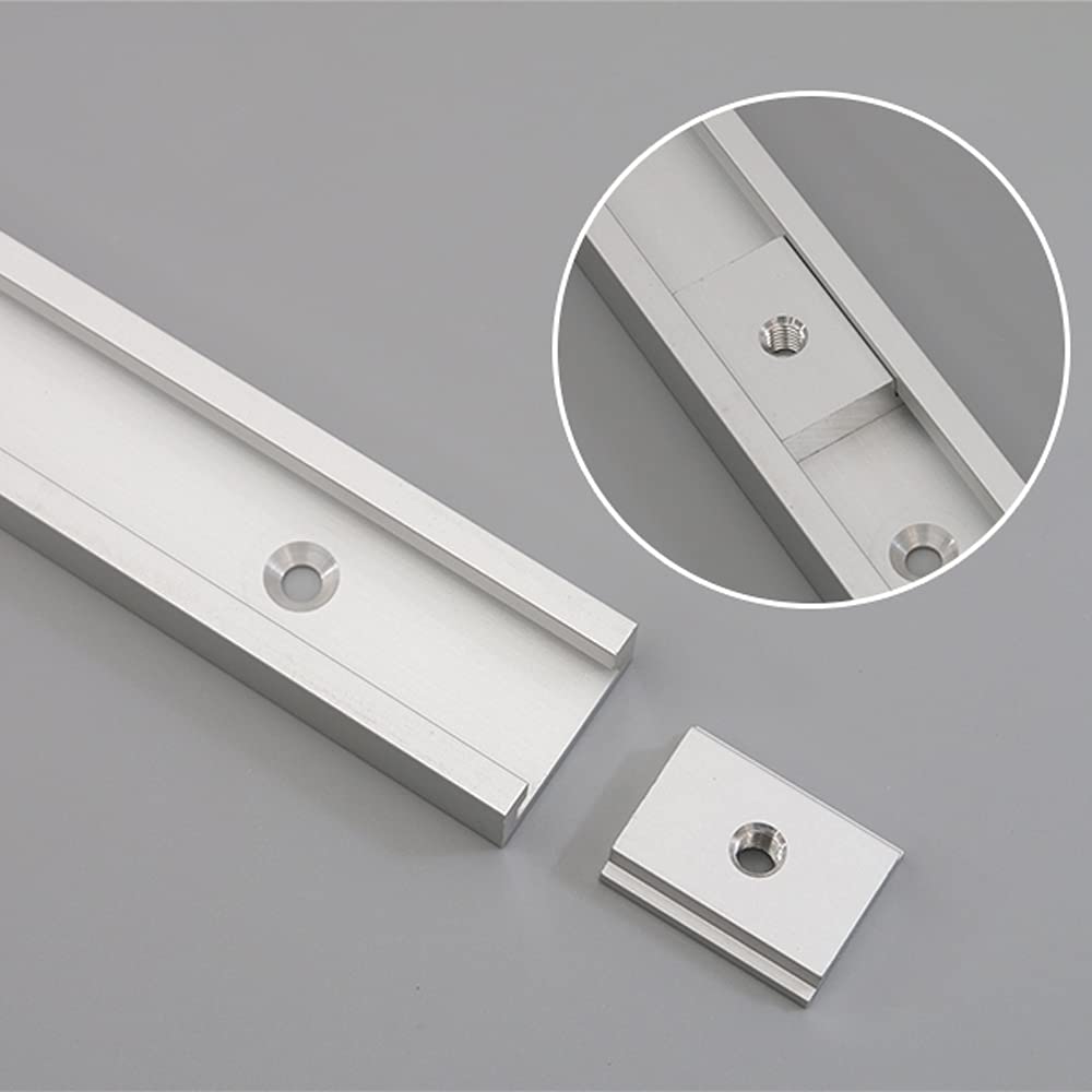 T-Schiene 400mm 2 Stück, Aluminiumlegierung T Track, T Nut Schiene, Mitra Track Jig Fixture Slot für Holzbearbeitung mit M6 Schiebern 2 Stück, M8 Schieber 2 Stück, Schrauben 8 Stück
