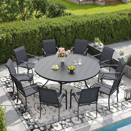 DIFY 11 Pieces Outdoor Patio Dining Set for 10, 60