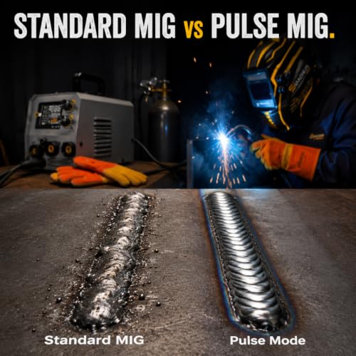 Image of SSIMDER 5 in 1 MIG Welder, 140A Pulse Spot Dual Voltage Portable | Flux Core /Lift TIG /Stick, Synergic Control, ARC Force, Auto Body Repair, Farm Fence, DIY Metal Art, IGBT Inverter