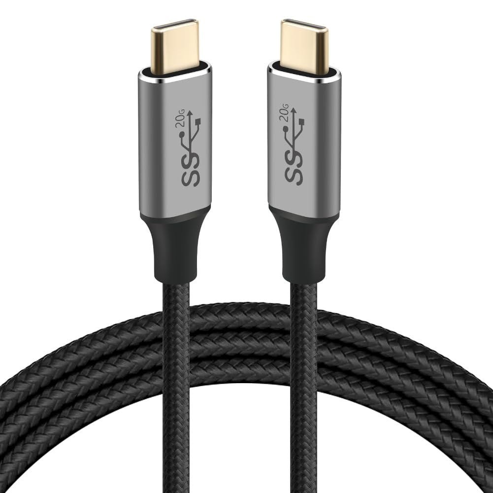 AXFEE Cavo di Prolunga USB, 100W/5A Cavo USB C, USB C a USB C, 2 Metri Nylon prolunga USB, Compatibile con i-Phone 15 Pro Max/Plus i-Pad MacBook Pro/Air Ga-laxy S23/S22 Ultra