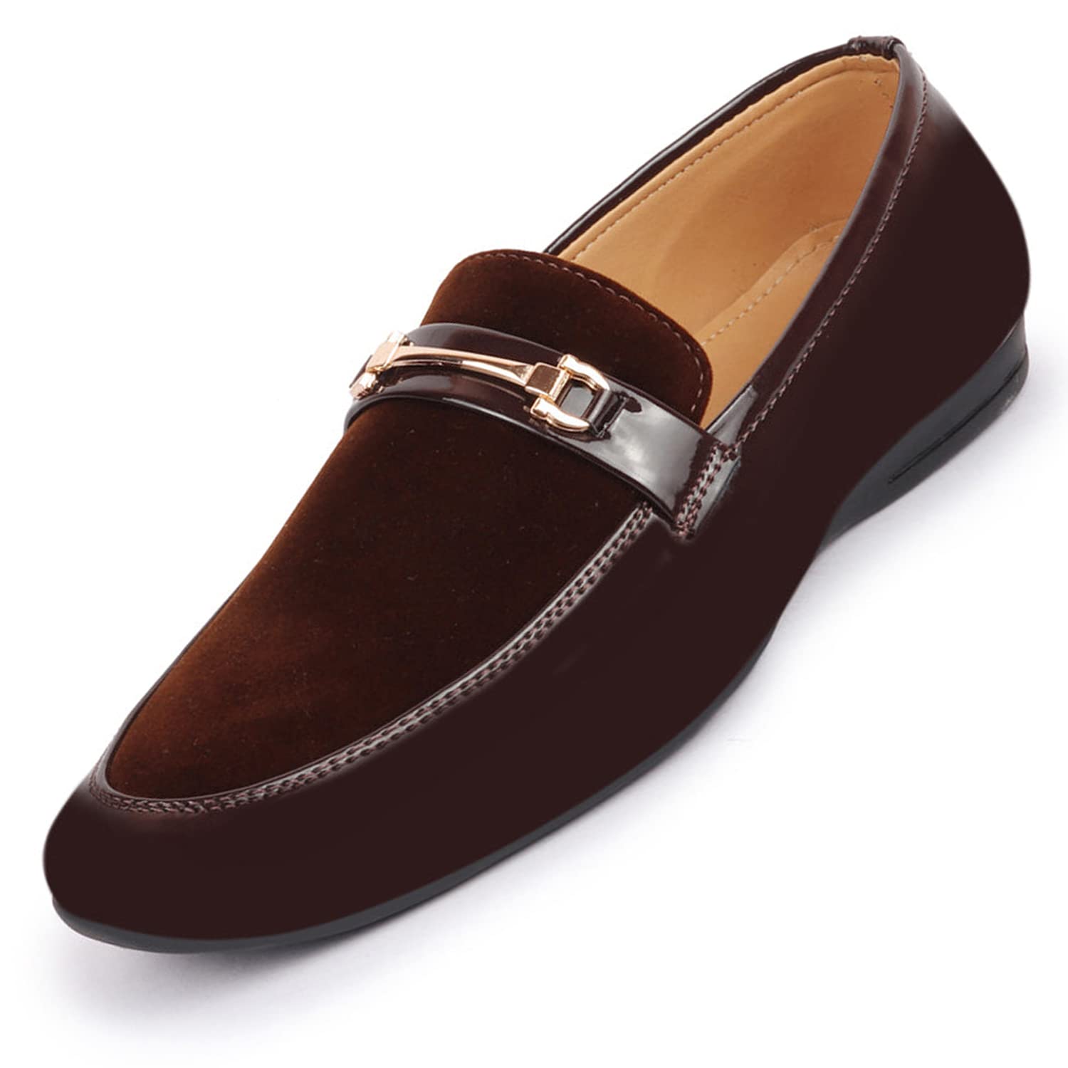 See full amazon price history chart for FAUSTO FST FOSMF-2022 BROWN-41 Mens Brown Patent Leather Velvet Horsebit Classic Formal Buckle Loafer Shoes (7 UK) FAUSTO FST FOSMF-2022 BROWN-41 Mens Brown Patent Leather Velvet Horsebit Classic Formal Buckle Loafer Shoes (7 UK) (B0B8W2211S) Amazon Price History, Amazon Price Tracker