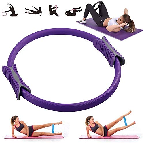 VANUODA Aro Pilates, Anillo de Pilates, Yoga Ring Magic Circle - Fitness Exercise - Training Ringe Workout Círculo Mágico de Ejercicio para Quemar Grasa, Accesorios Pilates Mujer (Púrpura)