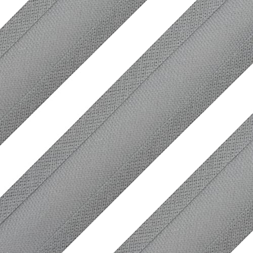 Realm Bias Binding Tape, Cotton, 1 Inch / 25mm - 5 Metres (Mid Grey)