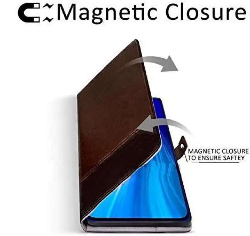 Image of amazon basics Redmi Note 15 5G Flip Cover | Card Pockets Wallet & Stand | Flip Cover for Redmi Note 15 5G (Tan and Coffee)