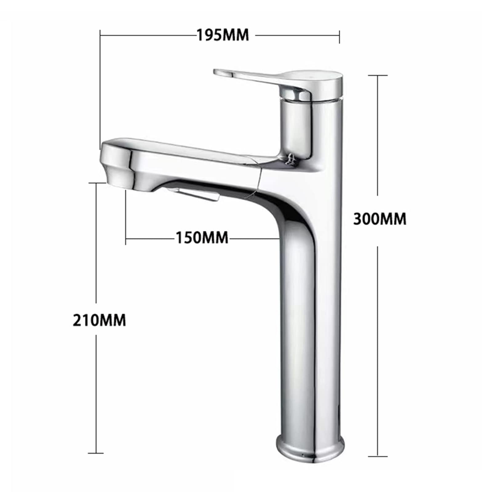 Wasserhahn Bad Ausziehbar Waschtischarmatur Hoch Waschtischarmatur mit Handbrause 2 Strahlarten Brause Waschbeckenarmatur Schwarz