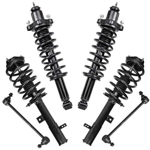 Image of Detroit Axle - 4WD 6pc Suspension Kit for Jeep 2012-2016 Patriot [Sport] 4 Front and Rear Struts with Coil Spring 2 Front Sway Bar End Links 2013 2014 2015 Replacement