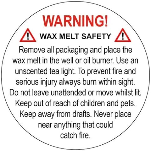 Warning! Wax Melt Safety - Professionally Printed Packing Stickers Cover