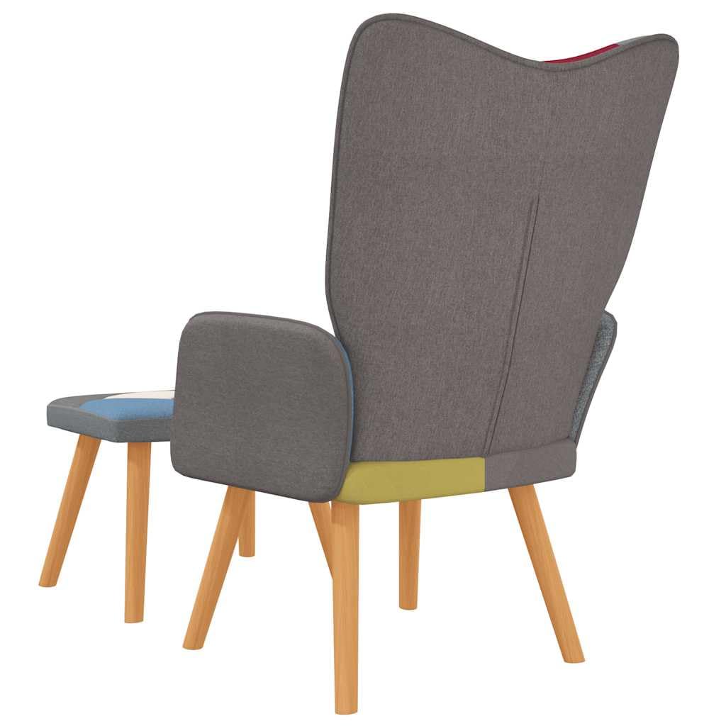 Genérico Silla de relajación con reposapiés Tela Patchwork,Mobiliario,Sillas,Sillones,328184