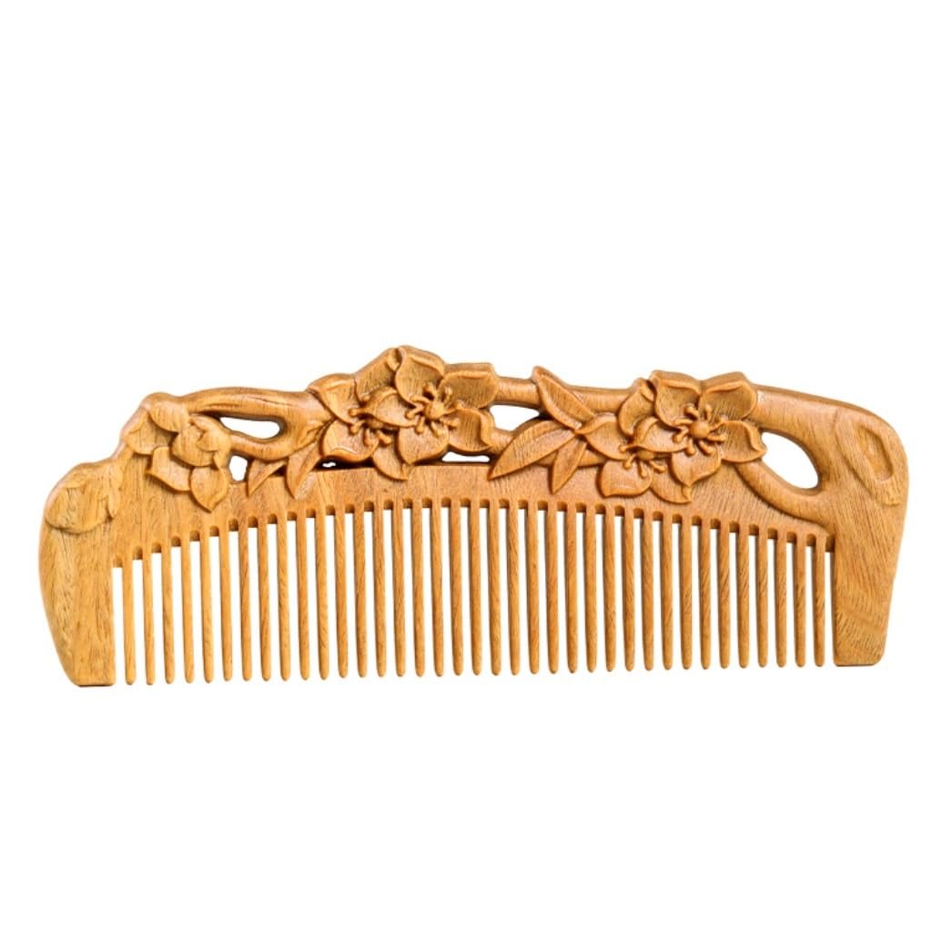Peine de Madera para Alisar el Cabello para Hombre, antiestático, de Viaje (Talla única)