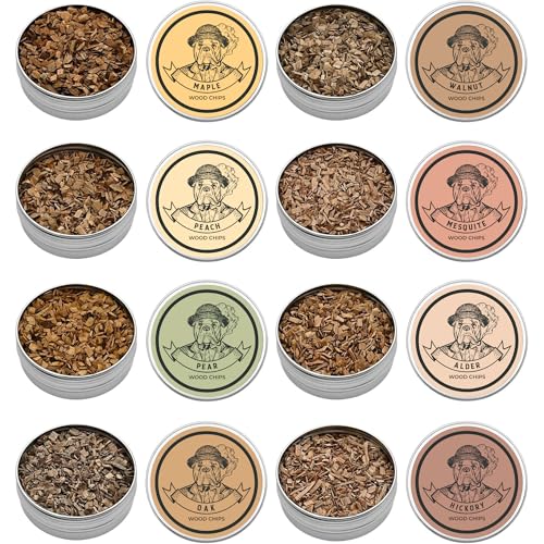 Wood Chips for Cocktail Smoker | Smoking Chips for Smoker, Cocktail Smoker Wood Chips, 8 Flavors, Oak, Hickory, Maple, Walnut, Mesquite, Alder, Pear, Peach, Cocktail Smoker Chips, Whiskey Smoker Chips