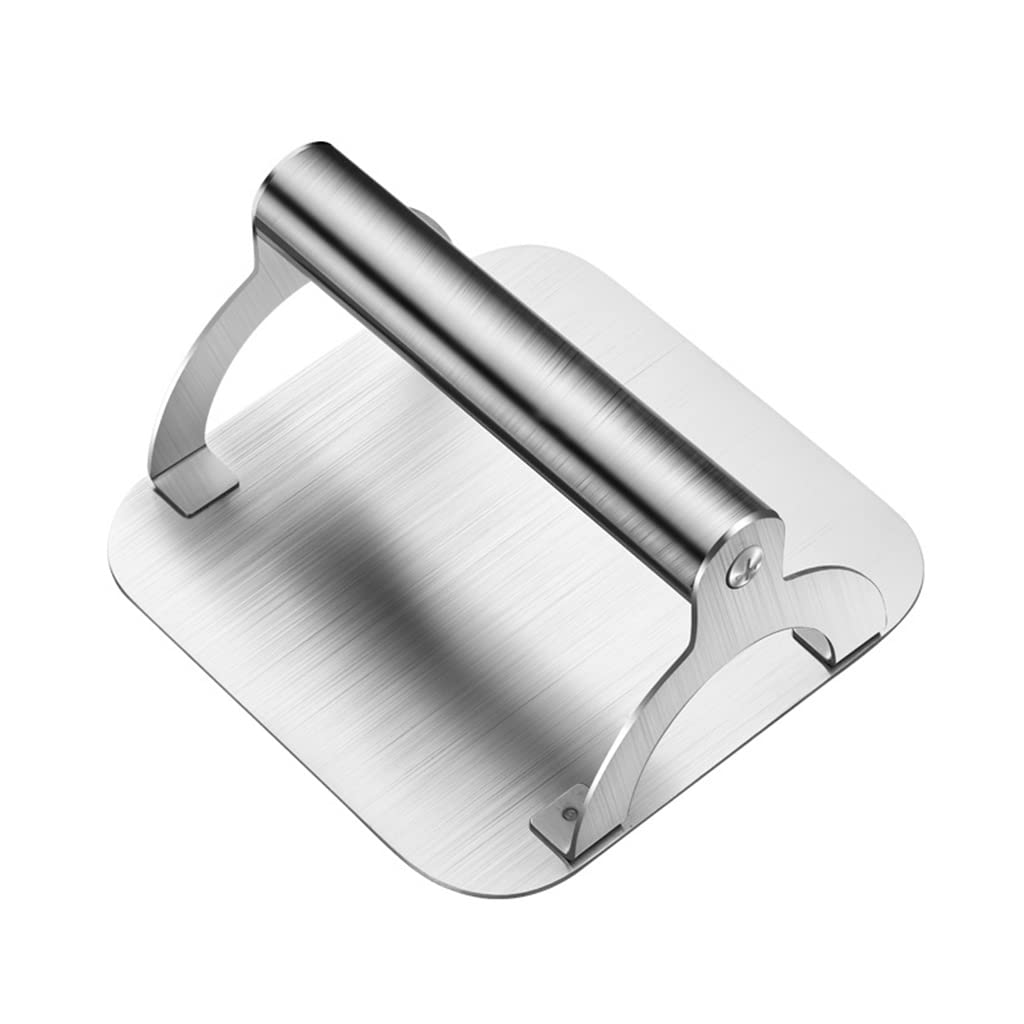 Stainless Steel Hamburger Press Griddle Grill Hand Held Square Burger Smasher for Flat Top Grill Griddle Accessories Burger Press Patty Maker Paper