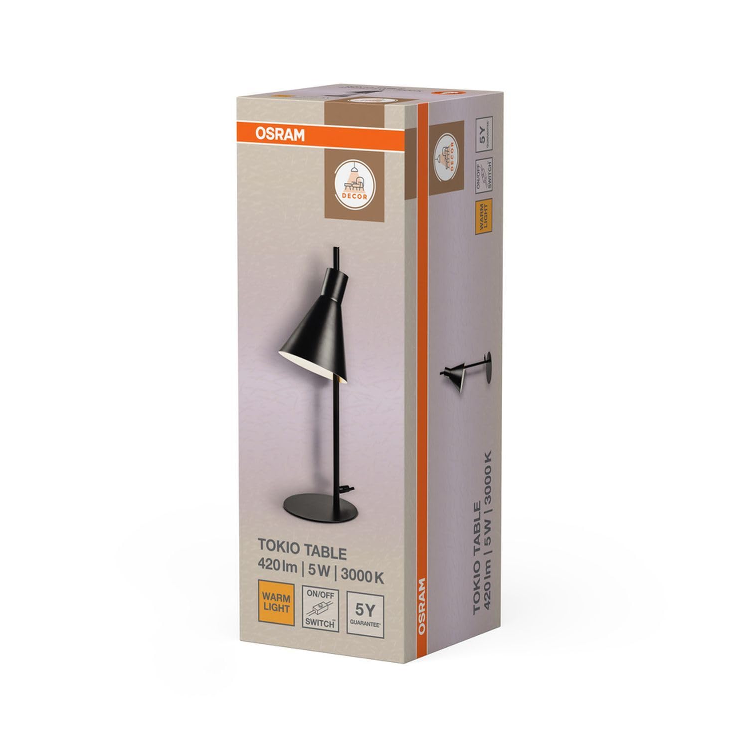 Licht-Erlebnisse LED Tischleuchte Stahl Schwarz 3000 K Wohnzimmer Schlafzimmer Nachttisch Büro wohnlich H:44 cm elegant Tischlampe Schreibtisch