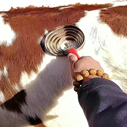 Reversible Stainless Steel Curry Comb /Curry Comb Horse Brush Scraper With Soft Touch Grip (Red) #TOP1