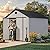 YITAHOME 8x10 FT Outdoor Storage Shed with 2 Vision Windows, Extra Thick Plastic Garden Shed, Waterproof Heavy Duty Resin Shed with Floor, Vents & Lockable Doors for Patio, Bikes Tools Supplies, Gray