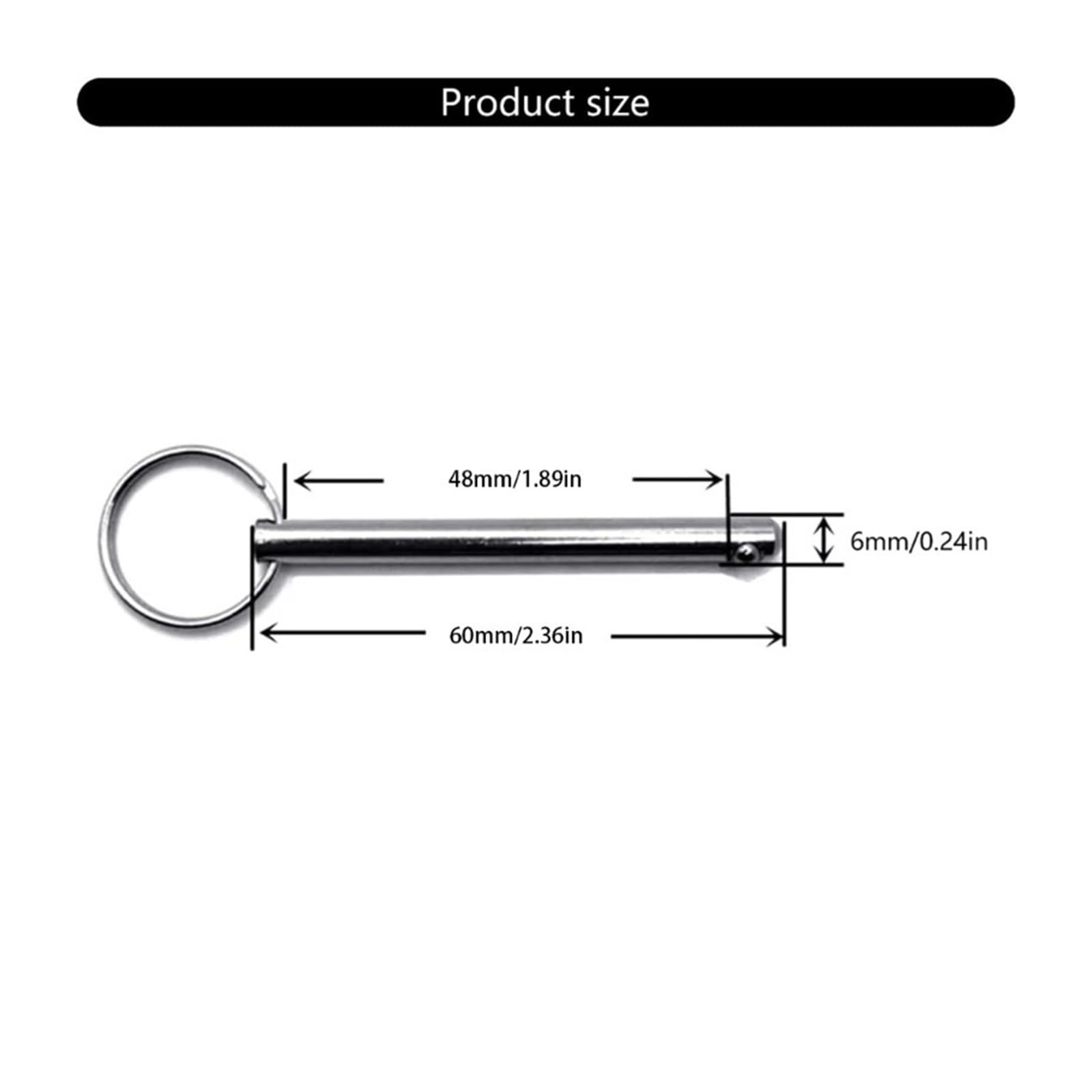63HA 10 pezzi Perni di bloccaggio a sgancio rapido in acciaio al carbonio Design attivato a molla Opzione di misurazione multipla for varie applicazioni(8x60mm)