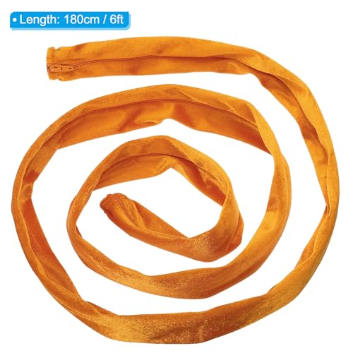 Image of PATIKIL 6ft Lamp Chain Cover, Chain Protective Sleeve Washable with Zipper for Chandelier Lighting Wires Swing Light Fixture, Orange