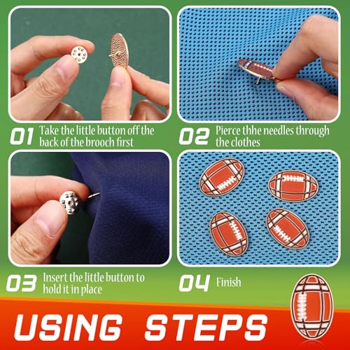 Yinkin 24 Pcs Sports Lapel Pin Ball Lover Pin Gift Round Metal Pin Hat Shirt Tie Brooches Charm Decoration4