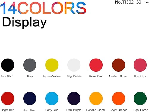 Miniatura 2 de Solong - Juego de 14 piezas de tinta de tatuaje, 1 oz (1.0 fl oz), kit de pigmentos para kit de tatuaje, tinta de tatuaje de color TI302-30-14-US