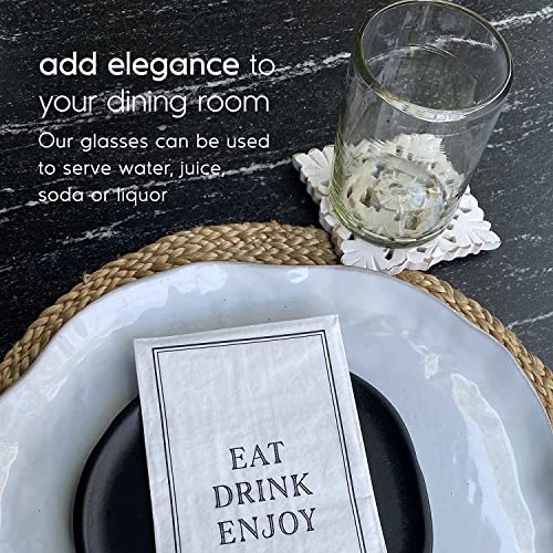 Clear-14-oz-Drinking-Glasses-set-of-6-Recycled-Glass-Lead-free-Toxin-Free-Drinking