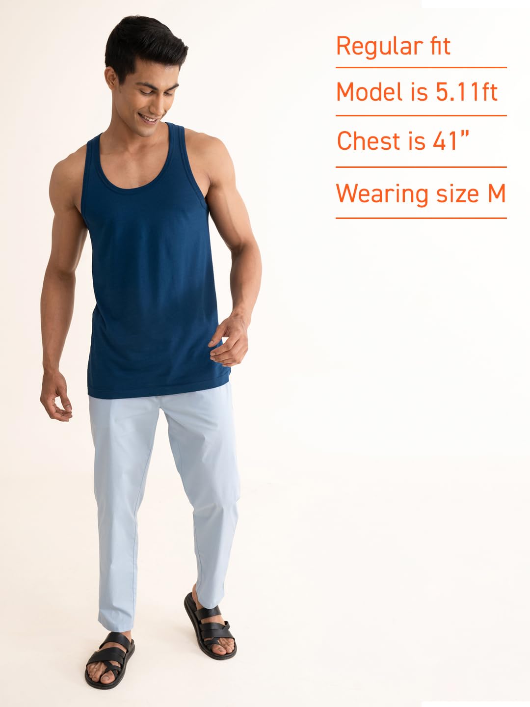 DAMENSCH Anti-Bacterial Anti Odour Soft Cotton Vest-Better Blue-m 2
