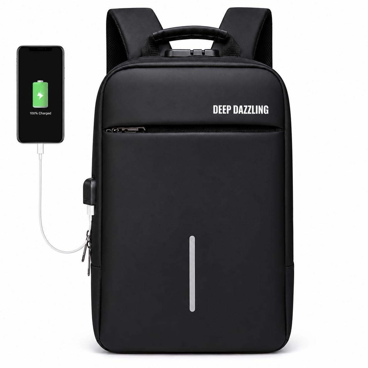 deepdazzling Anti Theft Number Lock Backpack Bag with 15.6 Inch Laptop Compartment, USB Charging Port & Organizer Pocket for Men Women Boys Girls.-picture-43